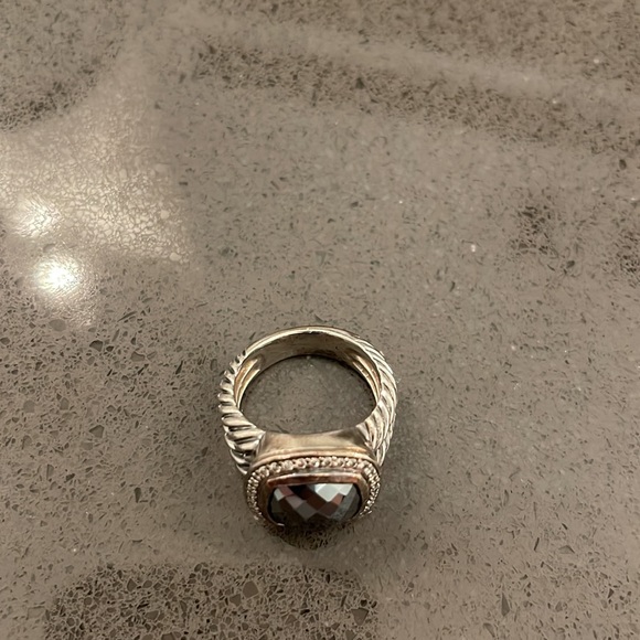 Albion Ring with Hematite & Diamonds 11mm Size 7. - Picture 5 of 12